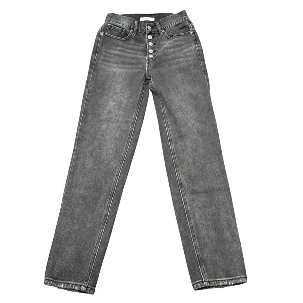 PacSun Jeans Women's Size 24 (25x27)‎ Black Button Fly Ultra High Rise Slim Worn